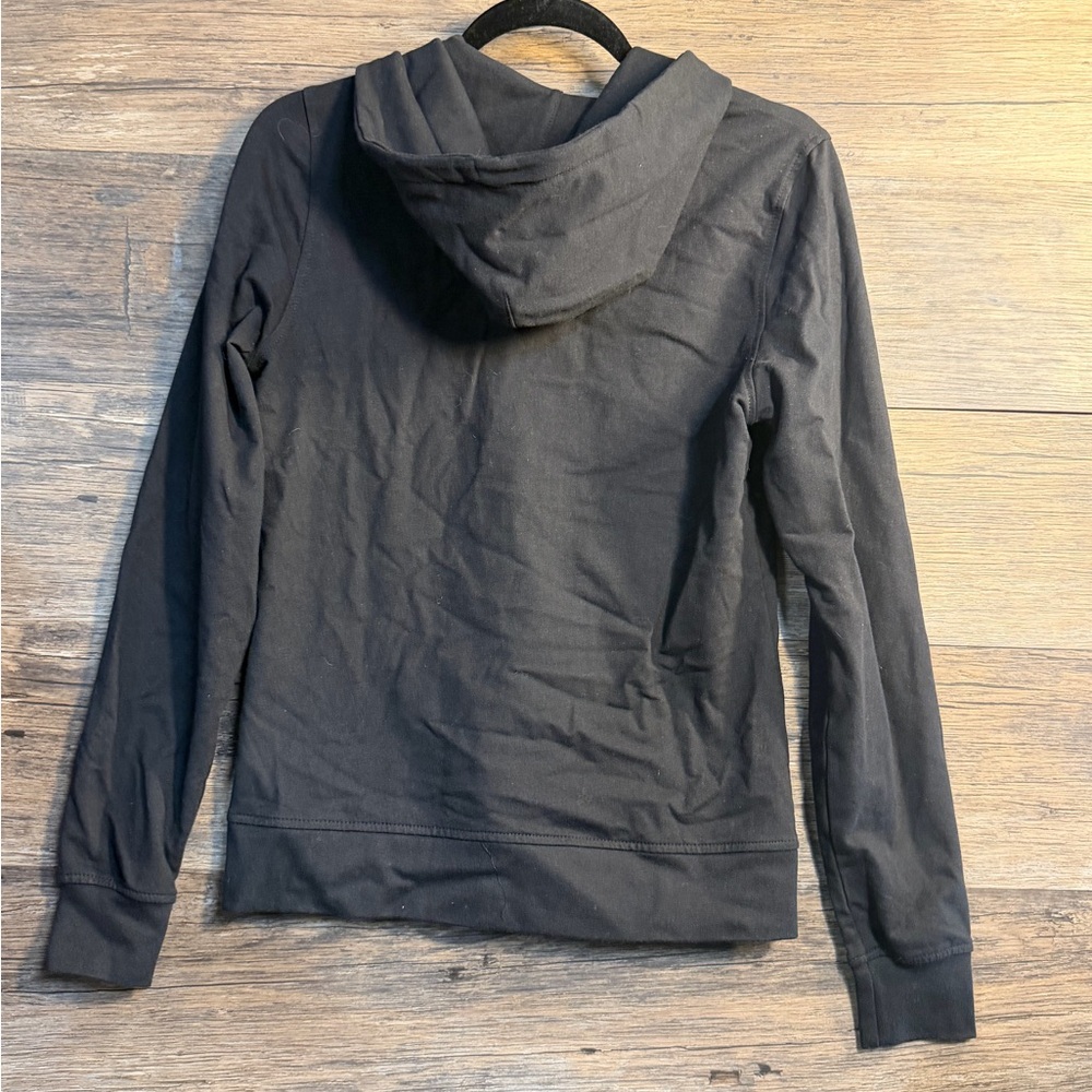 Carhartt Black Full Zip Hoodie with Cream Drawstrings - Picture 3 of 5